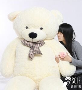 Sevimli Papyonlu Büyük Peluş Ayıcık, 130 cm- % 100 Yerli