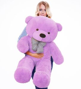 Sevimli Papyonlu Büyük Peluş Ayıcık, 130 cm- % 100 Yerli