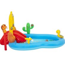 Su Pompalı- Bestway 53118 Wild West Kaydıraklı Fıskiyeli Aksesuarlı AquaPark Şişme Eğlence Havuzu