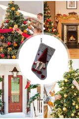 Noel Temalı Dekoratif Hediye Çorabı Yılbaşı Çam Ağacı Süsü