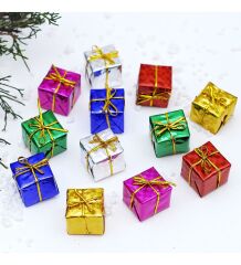 Yıllbaşı Çam Ağacı Süsü Hediye Paketi Figürlü Noel Ağacı Süsü 12 Li 3 cm