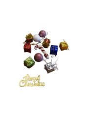Yıllbaşı Çam Ağacı Süsü Karışık Noel Ağacı Süsü 12 Li 3 cm