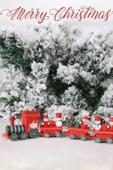 Yılbaşı Süsü Dekoratif Ahşap Noel Treni - Dekoratif ve Hediyelik  20 cm