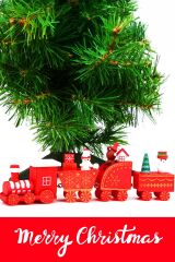 Yılbaşı Süsü Dekoratif Ahşap Noel Treni - Dekoratif ve Hediyelik  20 cm