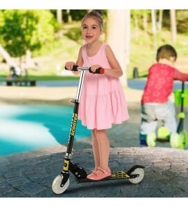 120 mm Silikon Teker, Boy Ayarlamalı Katlanır Metal Scooter