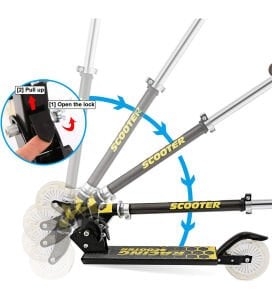 120 mm Silikon Teker, Boy Ayarlamalı Katlanır Metal Scooter