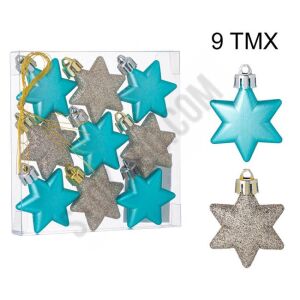 Yıllbaşı Çam Ağacı Süsü Simli Ve Mat Yıldız Noel Ağacı Süsü 9 Lu  6 cm
