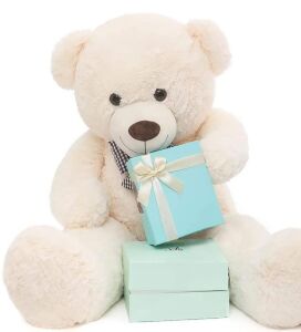 Sevimli 90 cm Peluş Ayı ile Premium Yumoş Kırmızı Peluş Ayıcık Buketi