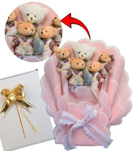 Premium Giysili Yumoş Peluş Ayıcık Buketi, Sevgiliye, Doğum Gününe Hediye