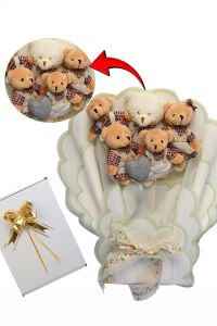 Premium Giysili Yumoş Peluş Ayıcık Buketi, Sevgiliye, Doğum Gününe Hediye