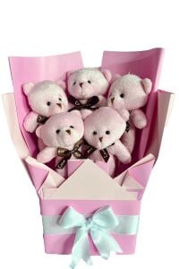 Sole Sevgiliye Özel Pembe Konsept Romantik Peluş Ayıcık Buketi