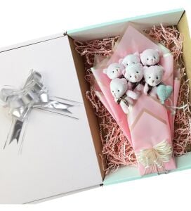 Sole Sevgiliye Özel Pembe Konsept Romantik Peluş Ayıcık Buketi