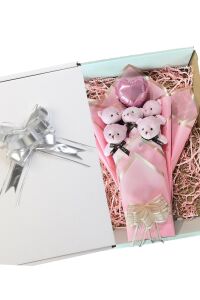 Sole Sevgiliye Led ıŞIKLI Özel Pembe Konsept Balonlu Romantik Peluş Ayıcık Buketi
