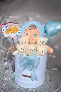 Özel Kutuda Uyku Arkadaşı Bebeto Peluş Bebeği ile Yeni Doğan Hediye Seti- Babyshower, Yenidoğan Hediyesi