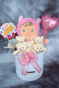 Özel Kutuda Uyku Arkadaşı Bebeto Peluş Bebeği ile Yeni Doğan Hediye Seti- Babyshower, Yenidoğan Hediyesi