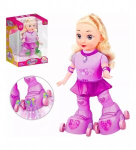 LED Işıklı, Patenli ve Müzikli Oyuncak Bebek Skating Girl