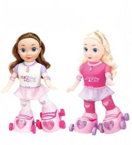 LED Işıklı, Patenli ve Müzikli Oyuncak Bebek Skating Girl