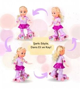 LED Işıklı, Patenli ve Müzikli Oyuncak Bebek Skating Girl