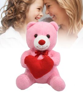 Sevdiklerinize Özel Kalp Tutan, Şirin Peluş Ayıcık - 30 cm