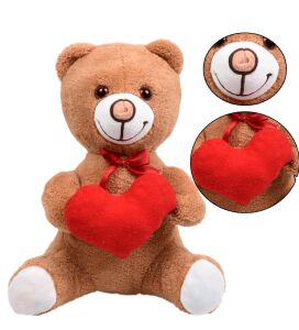 Sevdiklerinize Özel Kalp Tutan, Şirin Peluş Ayıcık - 30 cm