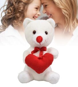 Sevdiklerinize Özel Kalp Tutan, Şirin Peluş Ayıcık - 30 cm