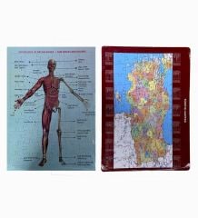 2'Li Eğitici Puzzle Set Türkiye Haritası 50 parça ve İnsan Anatomisi 60 parça