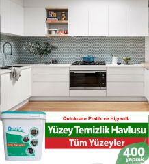 QUICKCARE Dezenfektanlı Yüzey Temizlik Havlusu 400 Yaprak- Limon Kokulu