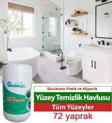 QUICKCARE Dezenfektanlı Yüzey Temizlik Havlusu 72 Yaprak- Limon Kokulu