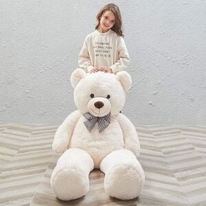 160 cm Papyonlu Peluş Ayı- Papyonlu %100 Yerli İmalat