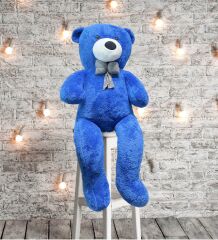 Sevgiliye Özel HEDİYE- 160 cm Papyonlu DEV Boy Peluş Ayı - % 100 YERLİ Mavi