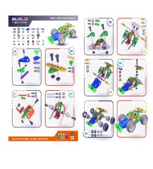 Build Technic Set, 58 Parça Tak-Sök Go-Kart Arabası Block Yapı Seti
