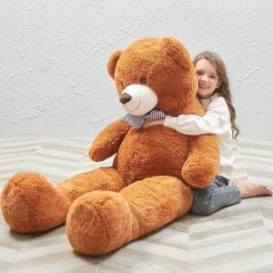130 cm Papyonlu Sevimli Büyük Peluş Ayıcık- % 100 YERLİ