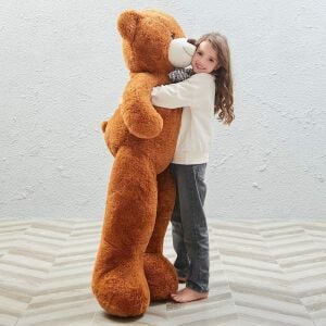 130 cm Papyonlu Sevimli Büyük Peluş Ayıcık- % 100 YERLİ