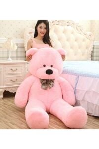 Papyonlu Sevimli Büyük Peluş Ayıcık, 130 cm - % 100 YERLİ