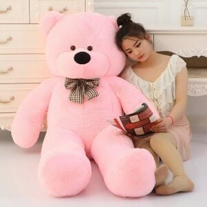 Papyonlu Sevimli Büyük Peluş Ayıcık, 130 cm - % 100 YERLİ
