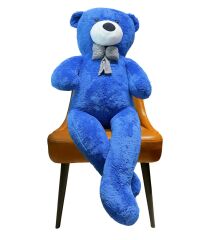 Papyonlu Sevimli Büyük Peluş Ayıcık, 130 cm - % 100 YERLİ Mavi