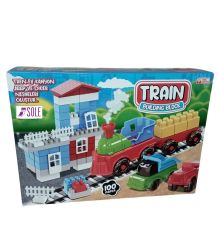 100 Parçalı, Tren Garı- Ev- Kamyon- Jeep ve Fazlası için Block Yapı Seti