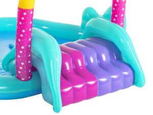 POMPALI-Bestway 53097 Unicorn Kaydırak ve Potalı Fıskiyeli Havuz