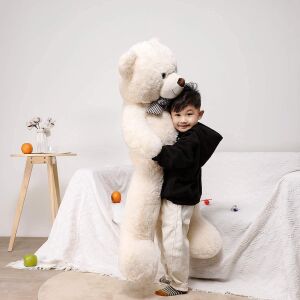 Oyuncak 80 Cm Papyonlu Peluş Ayıcık- İthal Kumaş - Premium Koleksiyon Hediyelik Ayı (% 100 YERLİ)