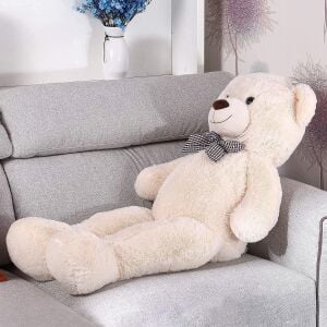 Oyuncak 80 Cm Papyonlu Peluş Ayıcık- İthal Kumaş - Premium Koleksiyon Hediyelik Ayı (% 100 YERLİ)