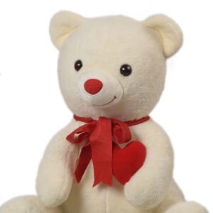 Sevgiliye Özel HEDİYE- 80 cm Kalp Tutan, Oturan Sevimli Peluş Ayı