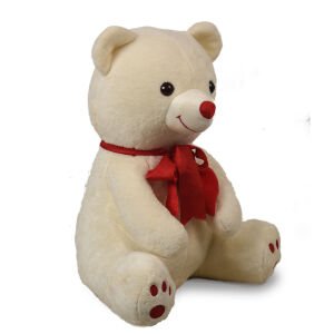 Sevgiliye Özel HEDİYE- 80 cm Kalp Tutan, Oturan Sevimli Peluş Ayı