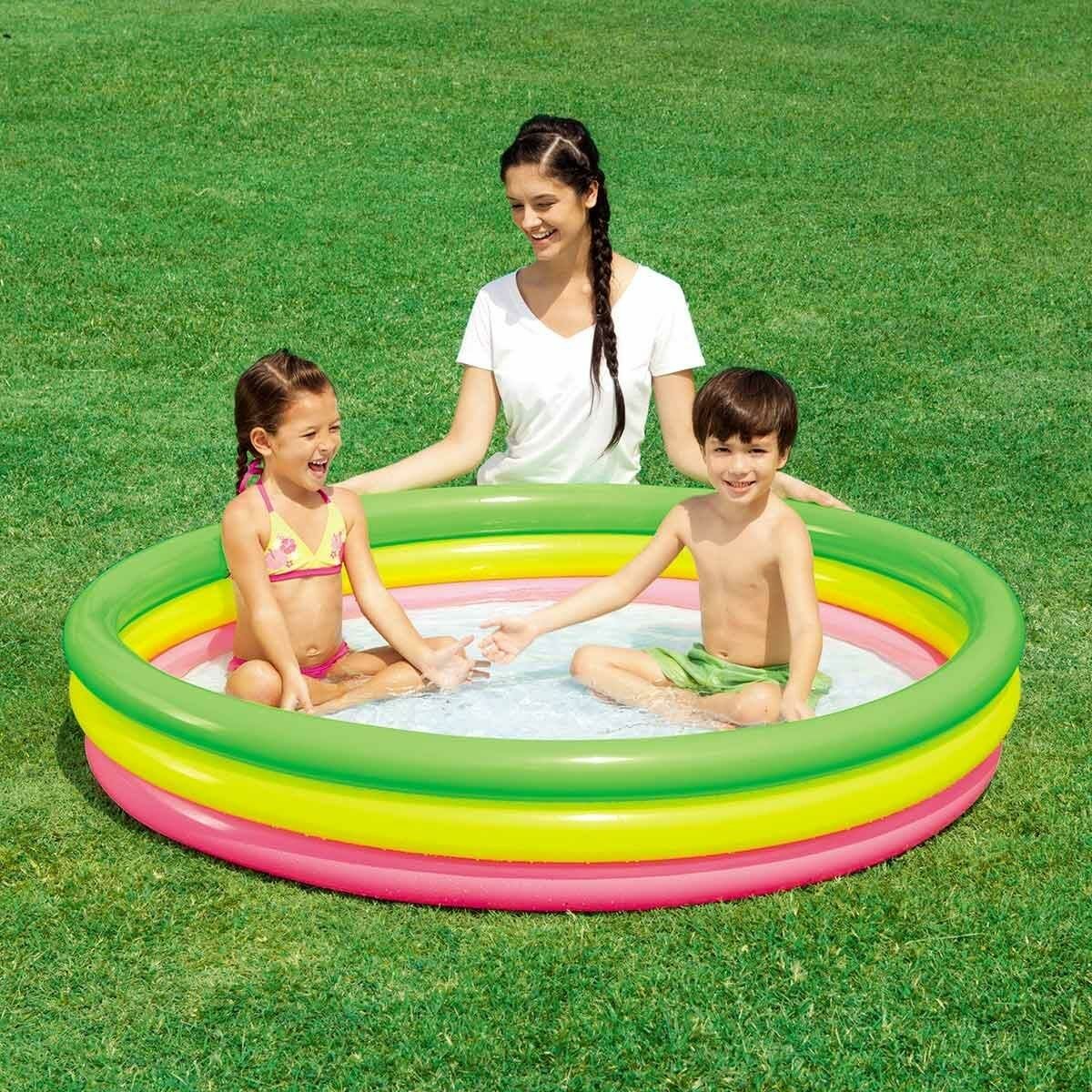 Bestway 3 Boğum Renkli, Şişme Zemin Çocuk Havuzu, (152x30 cm) Bestway 51103