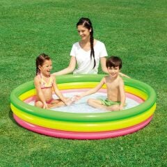 Bestway 3 Boğum Renkli, Şişme Zemin Çocuk Havuzu, (152x30 cm) Bestway 51103