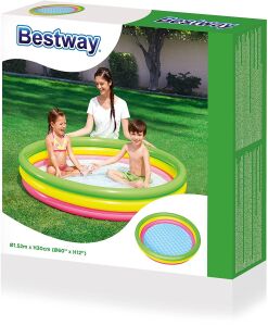 Bestway 3 Boğum Renkli, Şişme Zemin Çocuk Havuzu, (152x30 cm) Bestway 51103
