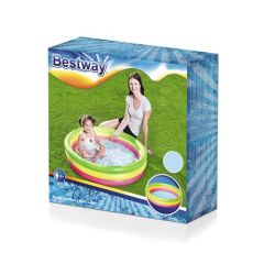 Bestway 51104, 3 Boğum Renkli, Şişme Zemin Çocuk Havuzu, 102x25cm