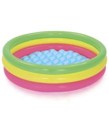 Bestway 51104, 3 Boğum Renkli, Şişme Zemin Çocuk Havuzu, 102x25cm