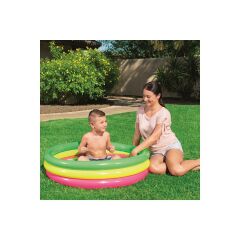 62008 Pompalı, Bestway 51104 3 Boğum Şişme Zemin Çocuk Havuzu 102x25cm