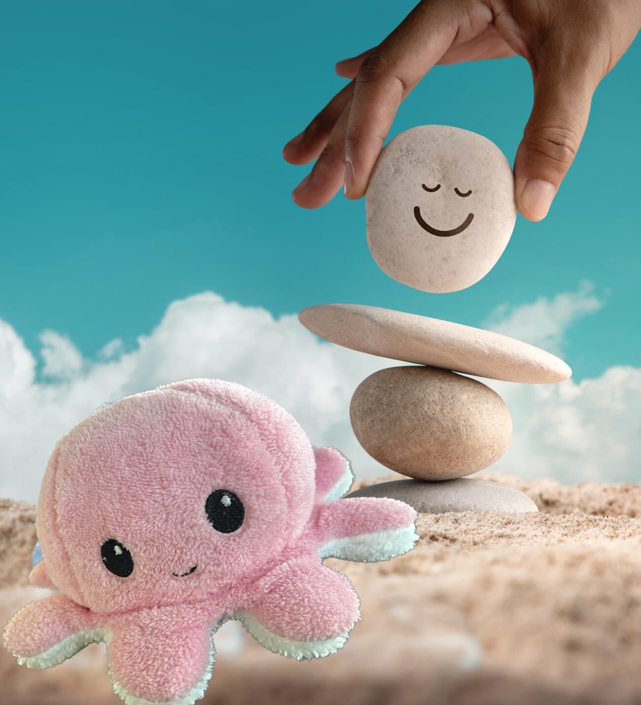 Peluş Çift Taraflı Mood Ahtapot - Ruh Halinizi Dış Dünya ile Paylaşın...