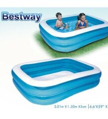Su Pompalı-Bestway 54005, Büyük Şişme Aile Havuzu-201x150x51cm